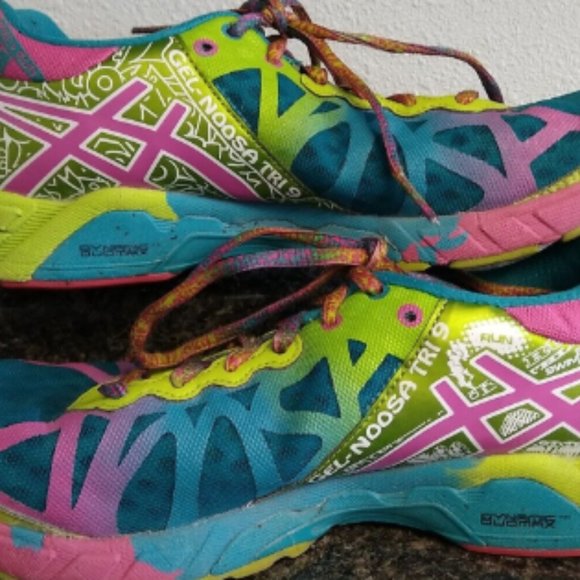 Women's 8 Asics Gel Noosa Tri 9 Colorful Low Top Lace Sneaker Shoes - Picture 2 of 6